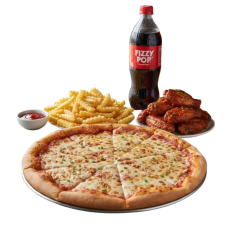 Deal 4 , 1 Large Pizza, 10 Hot Wings, 1 Drink 1.5 Ltr, Large Fries